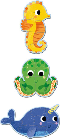 Djeco Casse-tête progressif 4-6-9 primo animaux dans la mer 3070900071445