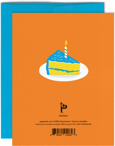 Paperole Carte de fête Dinosaure - Francis Léveillée 679544000823