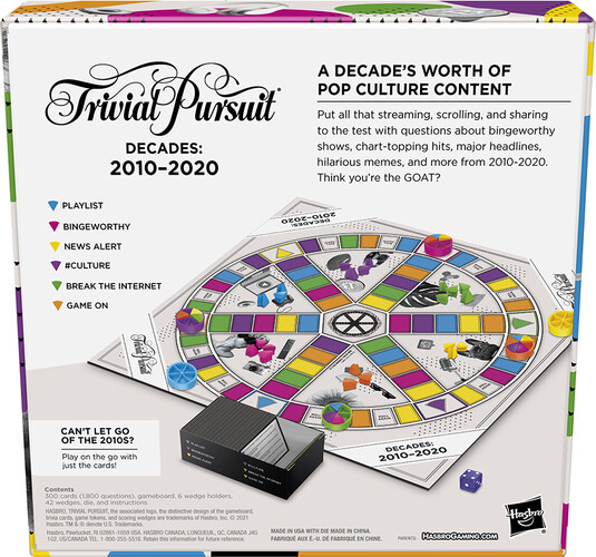 Hasbro Trivial Pursuit Decades: 2010-2020 (EN) 195166135588