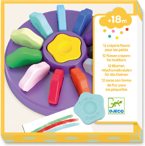 Djeco 12 crayons fleur en cire 3070900090057