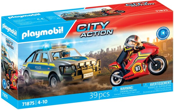 Playmobil Playmobil 71875 Pick-up de police avec moto & 2 personnages 4008789718754
