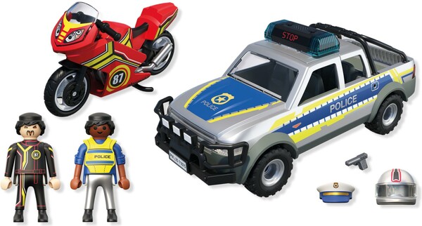 Playmobil Playmobil 71875 Pick-up de police avec moto & 2 personnages 4008789718754