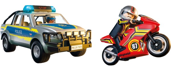 Playmobil Playmobil 71875 Pick-up de police avec moto & 2 personnages 4008789718754