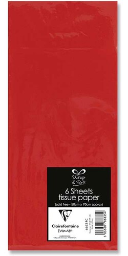 Lamarche Importation Papier de soie sachet 6 feuilles 50 x 70 cm rouge 5033601868354