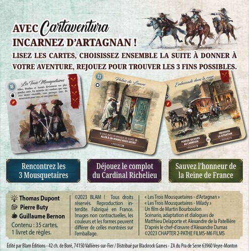 BLAM ! Editions Cartaventura - 3 Mousquetaires - L'honneur de la Reine 3770005767419