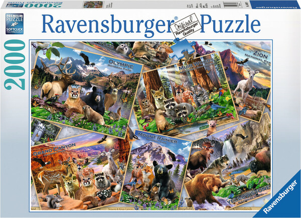 Ravensburger Casse-tête 2000 Cartes postales de parcs nationaux, États-Unis 4005556166978