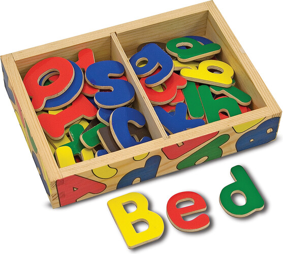 Melissa & Doug Lettres magnétiques majuscules et minuscules en bois, 52 Melissa & Doug 448 000772104487