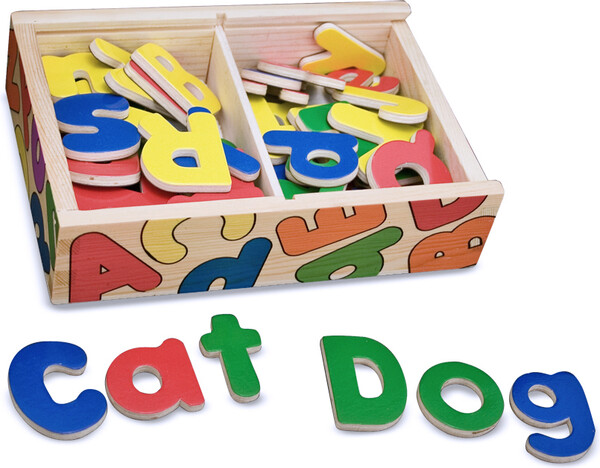 Melissa & Doug Lettres magnétiques majuscules et minuscules en bois, 52 Melissa & Doug 448 000772104487