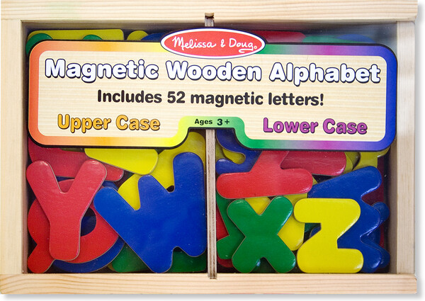 Melissa & Doug Lettres magnétiques majuscules et minuscules en bois, 52 Melissa & Doug 448 000772104487