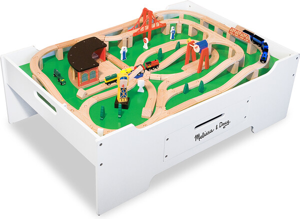 Melissa & Doug Table de jeu multi-activitiés 17.75x33x50" (trains, bricolage, blocs, casse-têtes) Melissa & Doug 2371 000772023719