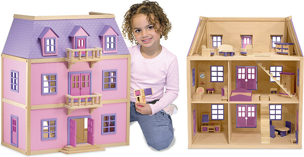 Melissa & Doug Maison de poupée en bois à plusieurs étages 28x15.5x24" Melissa & Doug 4570 000772145701