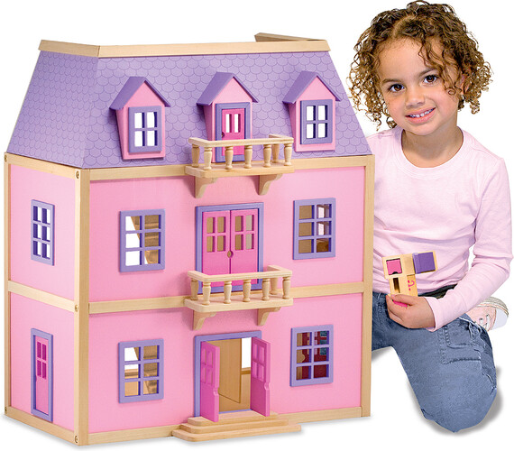 Melissa & Doug Maison de poupée en bois à plusieurs étages 28x15.5x24" Melissa & Doug 4570 000772145701