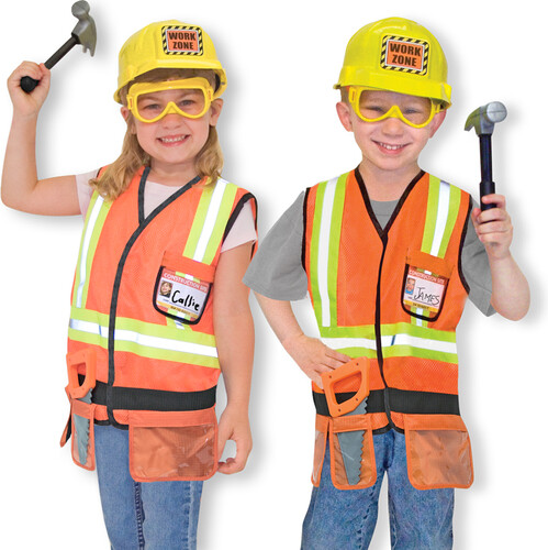 Melissa & Doug Costume de travailleur de la construction, marteau, scie Melissa & Doug 4837 000772148375