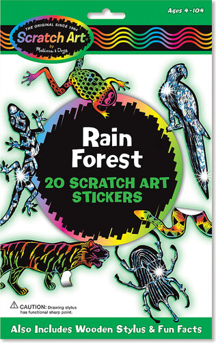 Melissa & Doug Cartes à gratter Scratch Art autocollants forêt tropicale (cartes à gratter) Melissa & Doug 5823 000772058230