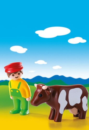 Playmobil Playmobil 6972 1.2.3 Eleveur avec vache 4008789069726