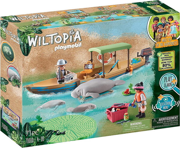 Playmobil Playmobil 71010 Pirogue et lamantins -Wiltopia 4008789710109