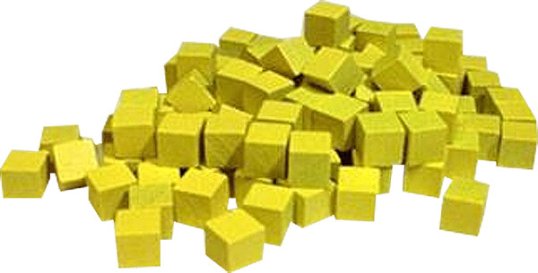 Mayday Games Pièces de jeu cube jaune bois 10 mm 