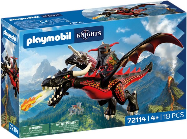 Playmobil Playmobil 72114 Dragon noir & chevalier 4008789721143