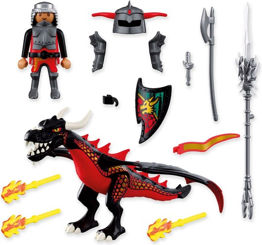 Playmobil Playmobil 72114 Dragon noir & chevalier 4008789721143