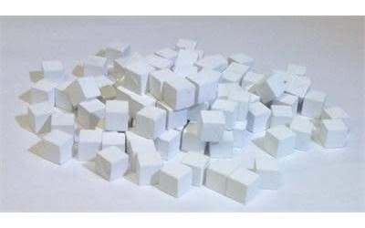 Mayday Games Pièces de jeu cube blanc bois 10 mm 