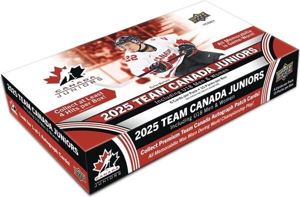 Upper Deck Upper Deck Team Canada Juniors Hockey 2025 Hobby Booster Box (6/15/12) 053334071406