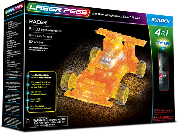 Laser Pegs - briques illuminées Laser Pegs voiture de course 4 en 1 (briques illuminées) 810690020192