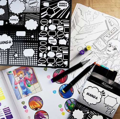 Sycomore Artissimo - 10 tableaux - marqueurs et papiers layout manga héroïne 3517130012553