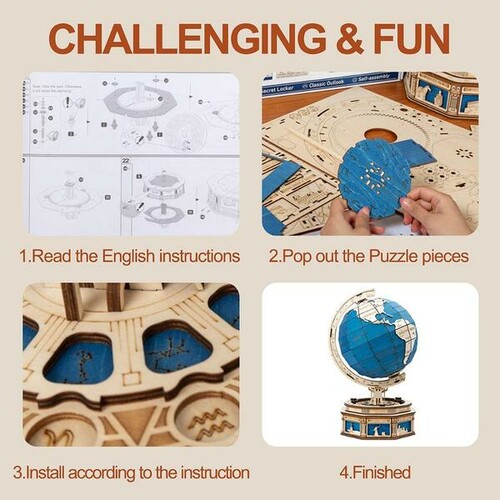 Robotime Construction en bois - The Globe Huge 3D Wooden Model 6946785112634