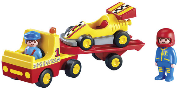 Playmobil Playmobil 6761 1.2.3 Voiture de course avec camion de transport 4008789067616