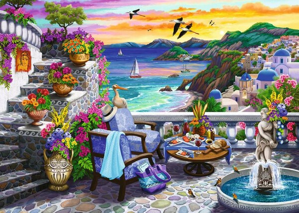 Ravensburger Casse-tête 300 Large Coucher de soleil à Santorini 4005556171309