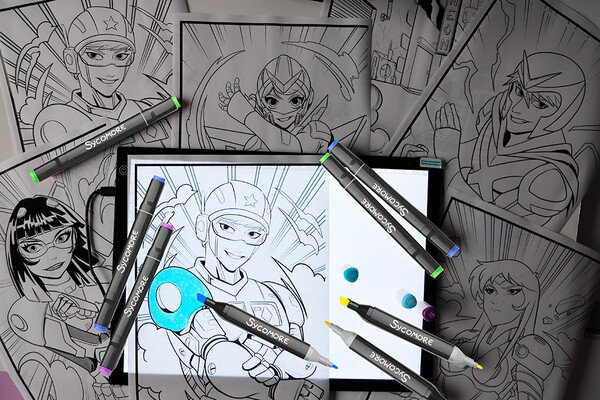 Sycomore Artissimo - xxl tablette lumineuse et atelier marqueurs manga 3517130012492
