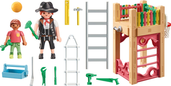 Playmobil Playmobil 71475 Starter Pack: Charpentier avec tourelle de jeux 4008789714756