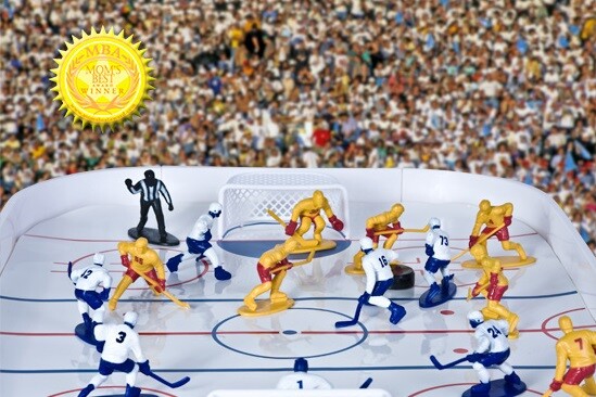 Kaskey Kids Hockey figurines bleues vs jaunes et patinoire 054682052178
