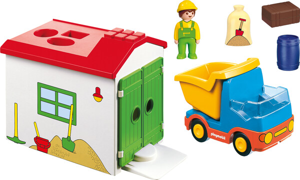 Playmobil Playmobil 70184 1.2.3 Ouvrier avec camion et garage 4008789701848