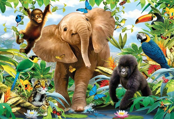 Ravensburger Casse-tête plancher 24 bébés animaux de la jungle 4005556053476