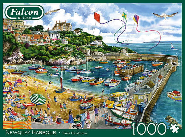 Falcon de luxe Casse-tête 1000 Le port de Newquay, Angleterre, Royaume-Uni (Newquay Harbour) 8710126112908