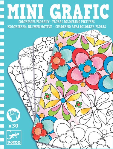 Djeco Mini grafic Coloriages floraux (fr/en) 3070900053809