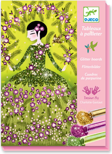 Djeco Tableau à pailleter Robes à paillettes (fr/en) 3070900095007