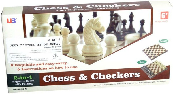 Bojeux Jeu d'échecs et dames, magnétique pliant (en) 061404948565