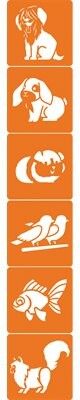 Avenue Mandarine 6 pochoirs '' animaux 3065500424456
