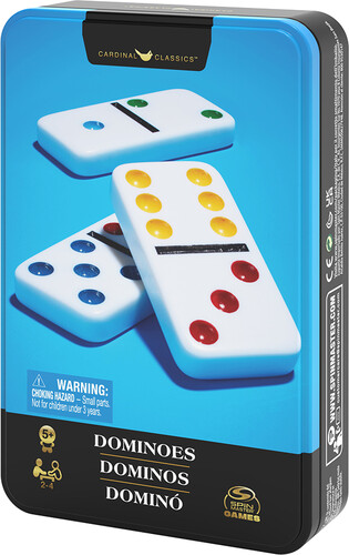 Spin Master Dominos couleurs Double 6 (d6) Boîte métal 778988437254