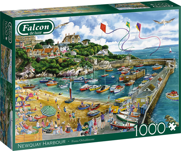 Falcon de luxe Casse-tête 1000 Le port de Newquay, Angleterre, Royaume-Uni (Newquay Harbour) 8710126112908