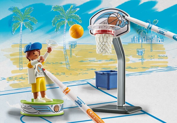 Playmobil Playmobil 71516 Couleur - Patineur avec ballon de basket 4008789715166
