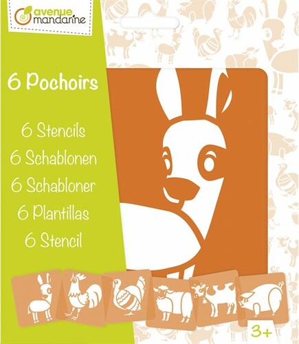 Avenue Mandarine 6 pochoirs '' animaux de la 3065500424401