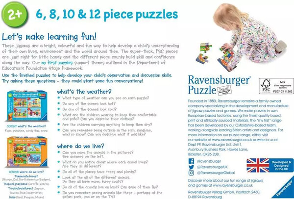 Ravensburger casse-tête Casse-tête 6-8-10-12 progressif MFP What's the Weather 4005556030576