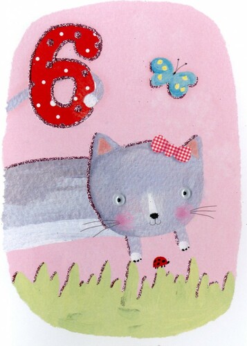 Second Nature Publishing Ltd. Carte de fête 6 ans - Chat - sans texte 5034527278265