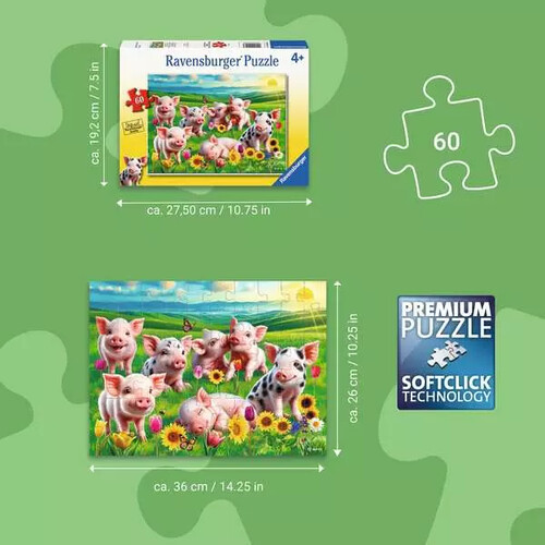 Ravensburger casse-tête Casse-tête 60 Porcelets précieux 4005555042563
