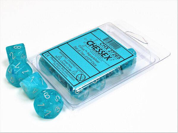 Chessex Dés 10d10 aqua (10 x d10) 601982024291