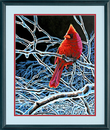 Dimensions PaintWorks Peinture à numéro Cardinal et branches glacées 11x14" 91432 088677914325