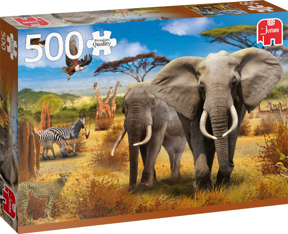 Jumbo Casse-tête 500 Savane africaine, éléphants 8710126188026